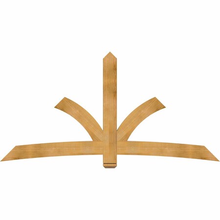 Ekena Millwork Davenport Rough Sawn Timber Gable Bracket, Western Red Cedar, 96"W x 48"H x 2"D x 6"F, 12/12 Pitch GBW096X48X0206DAV00RWR